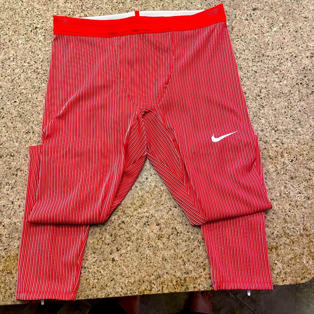 Nike Pro Elite Official Racing Tights Men Sz XXL Red Made in the USA AO8491-000